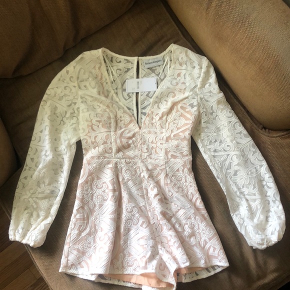 White Lace Romper - Picture 1 of 5
